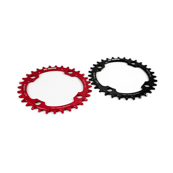 Black and Red Anodised Chainrings.